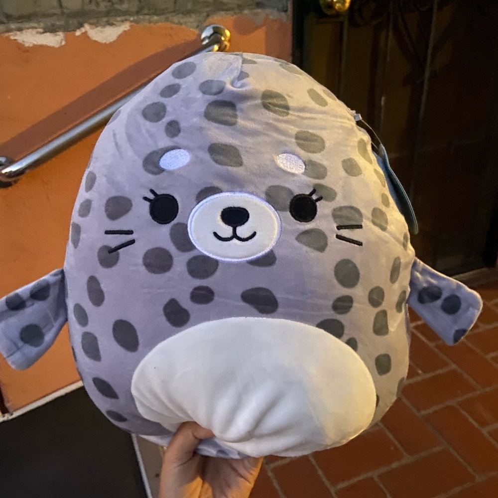 Squishmallows Gray and White Odile Seal Plush